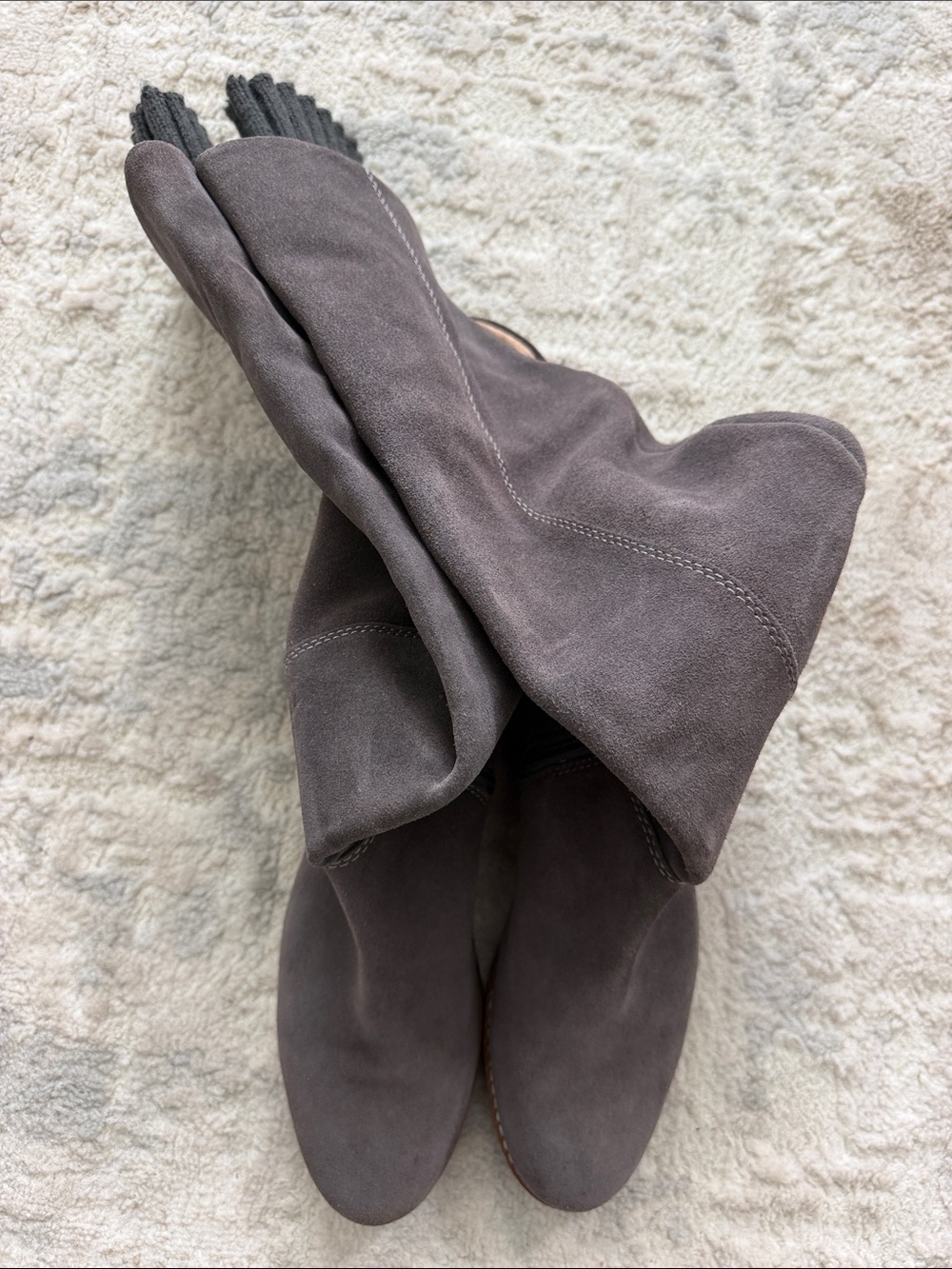 Corso Como Over-the-Knee Suede Boots in Dark Gray